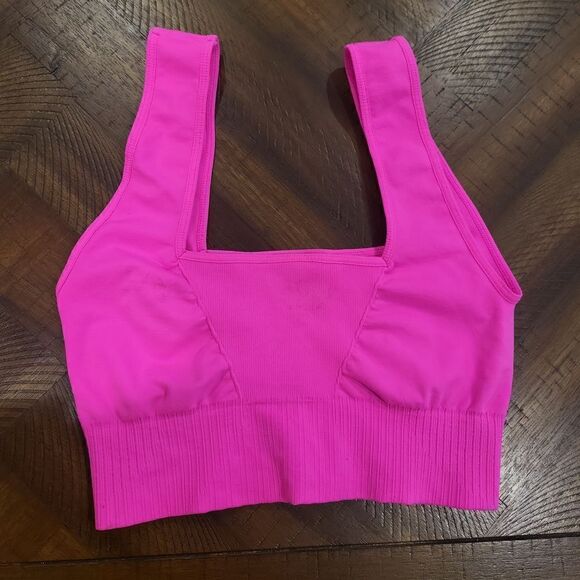*READ LISTING*Free People Good Karma Square Neck Bra Pink M/L - Picture 1 of 6